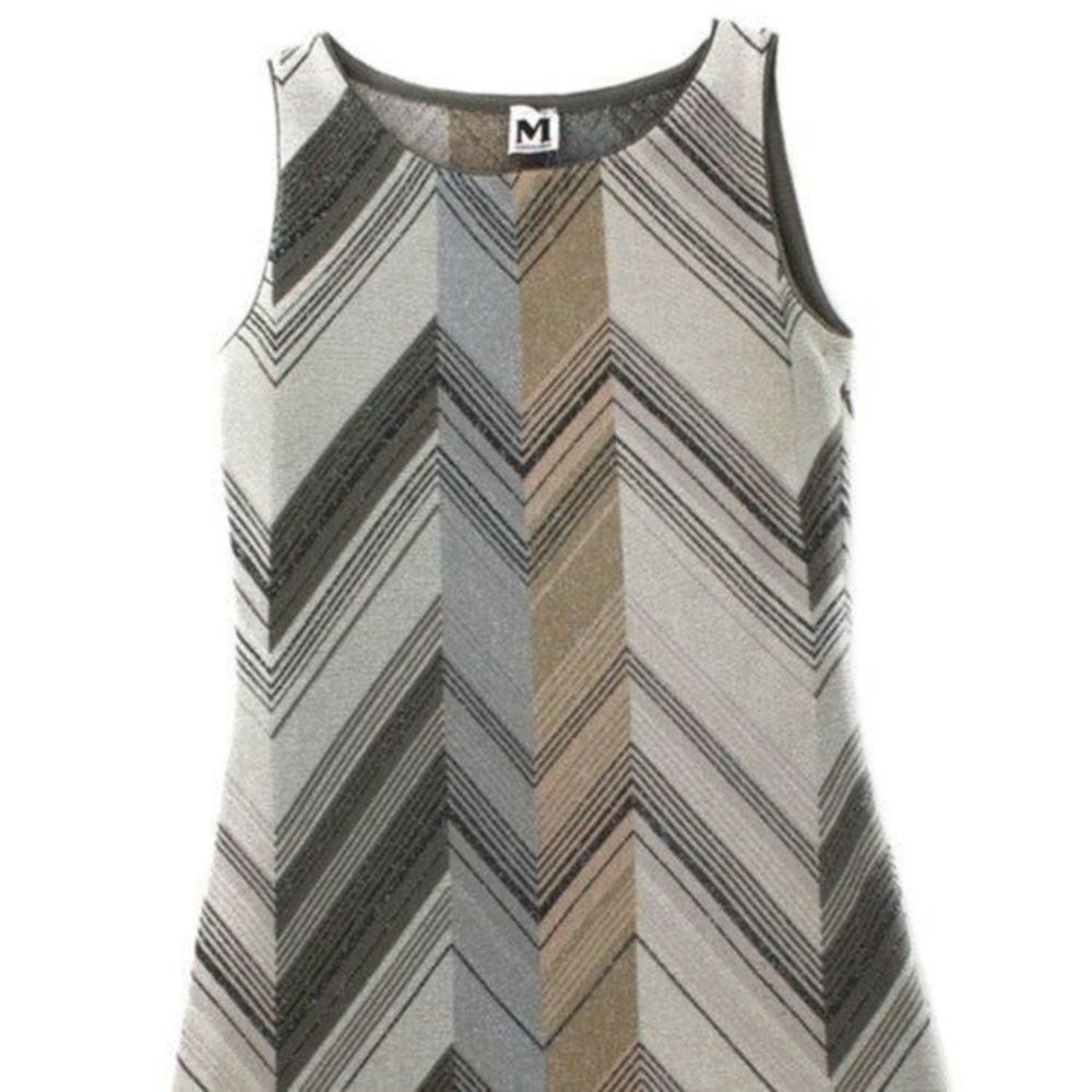 MISSONI Knit Shift Sleeveless Multi Metallic Dress Size 2